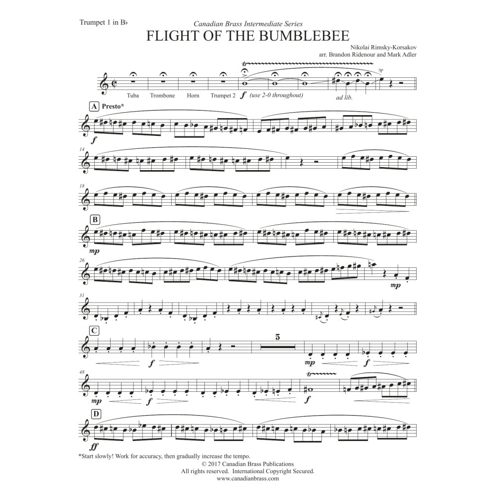 Flight Of The Bumblebee (Intermediate) - Bb Trumpet 1