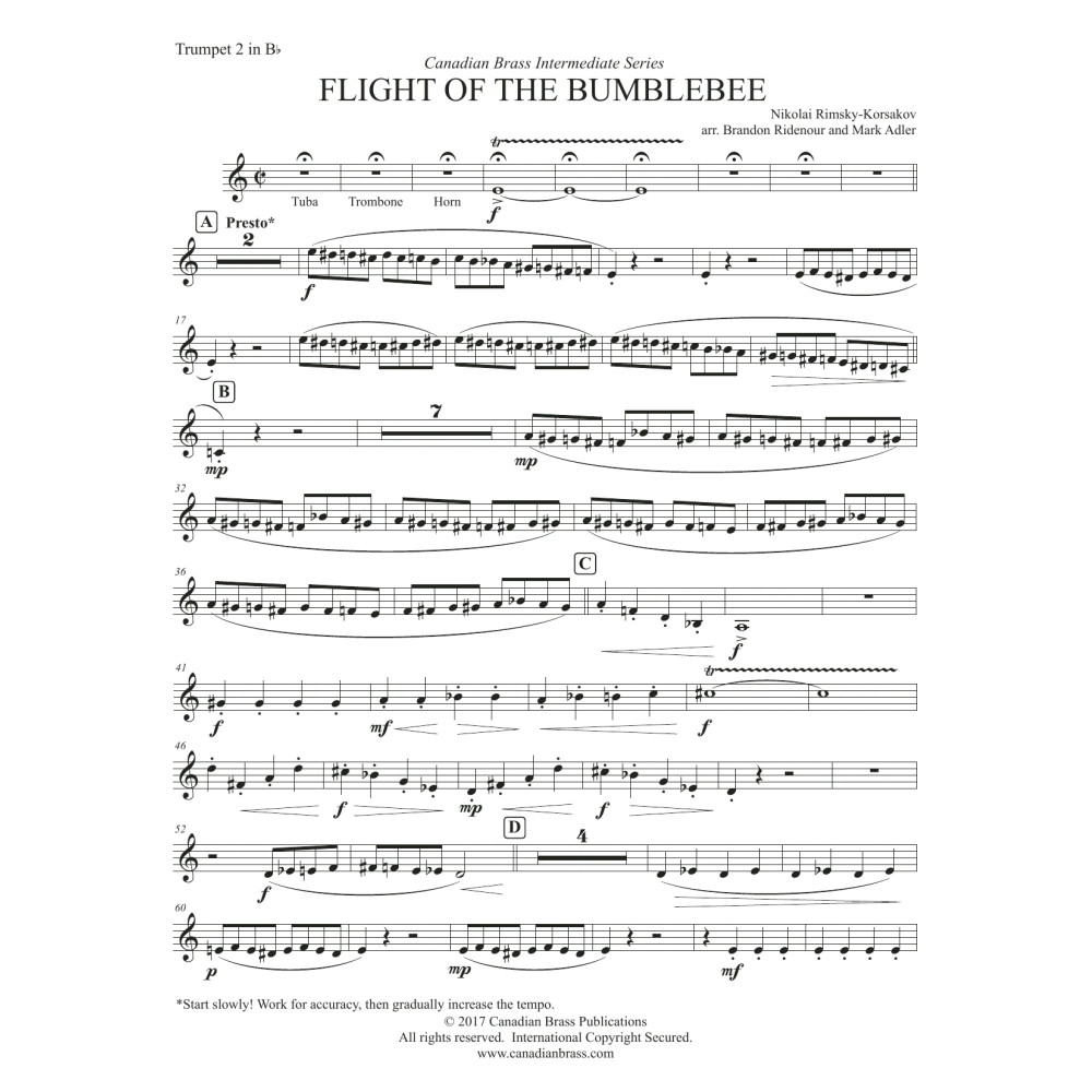 Flight Of The Bumblebee (Intermediate) - Bb Trumpet 2
