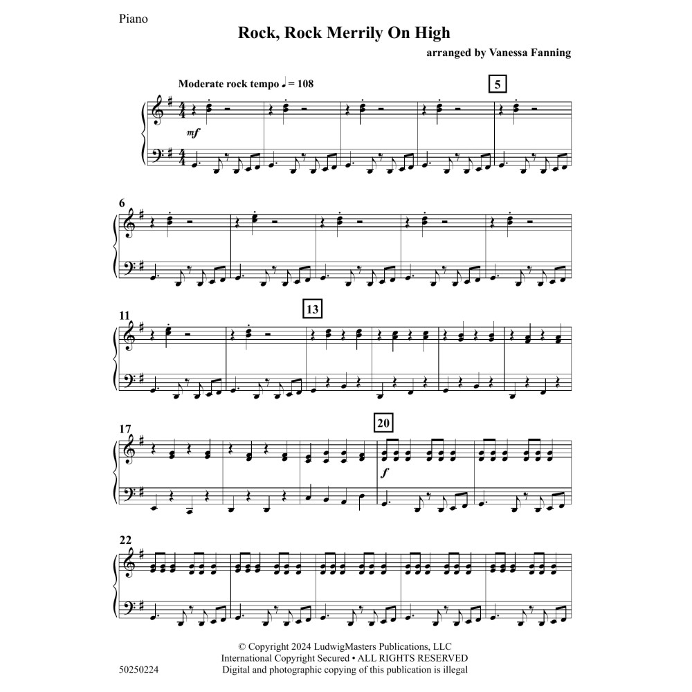 Rock, Rock Merrily on High - Piano