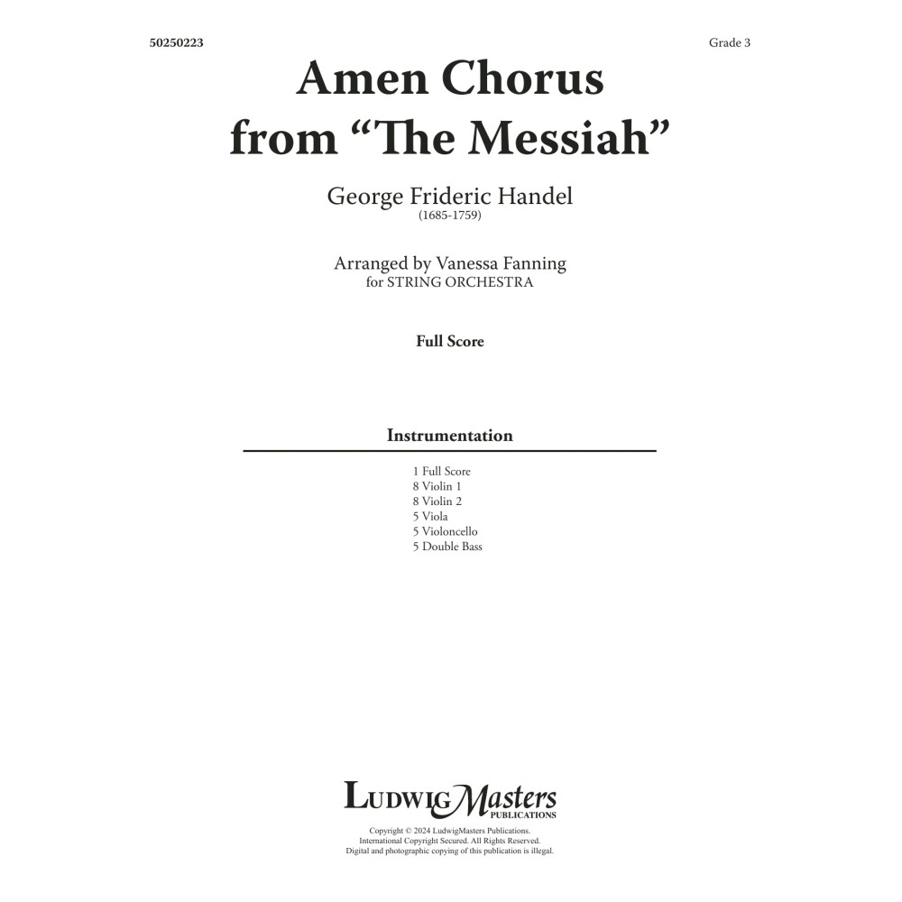 Amen Chorus (from The Messiah) (arr. Vanessa Fanning) - Full Score