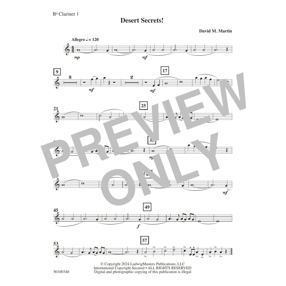 Desert Secrets! - Clarinet 1