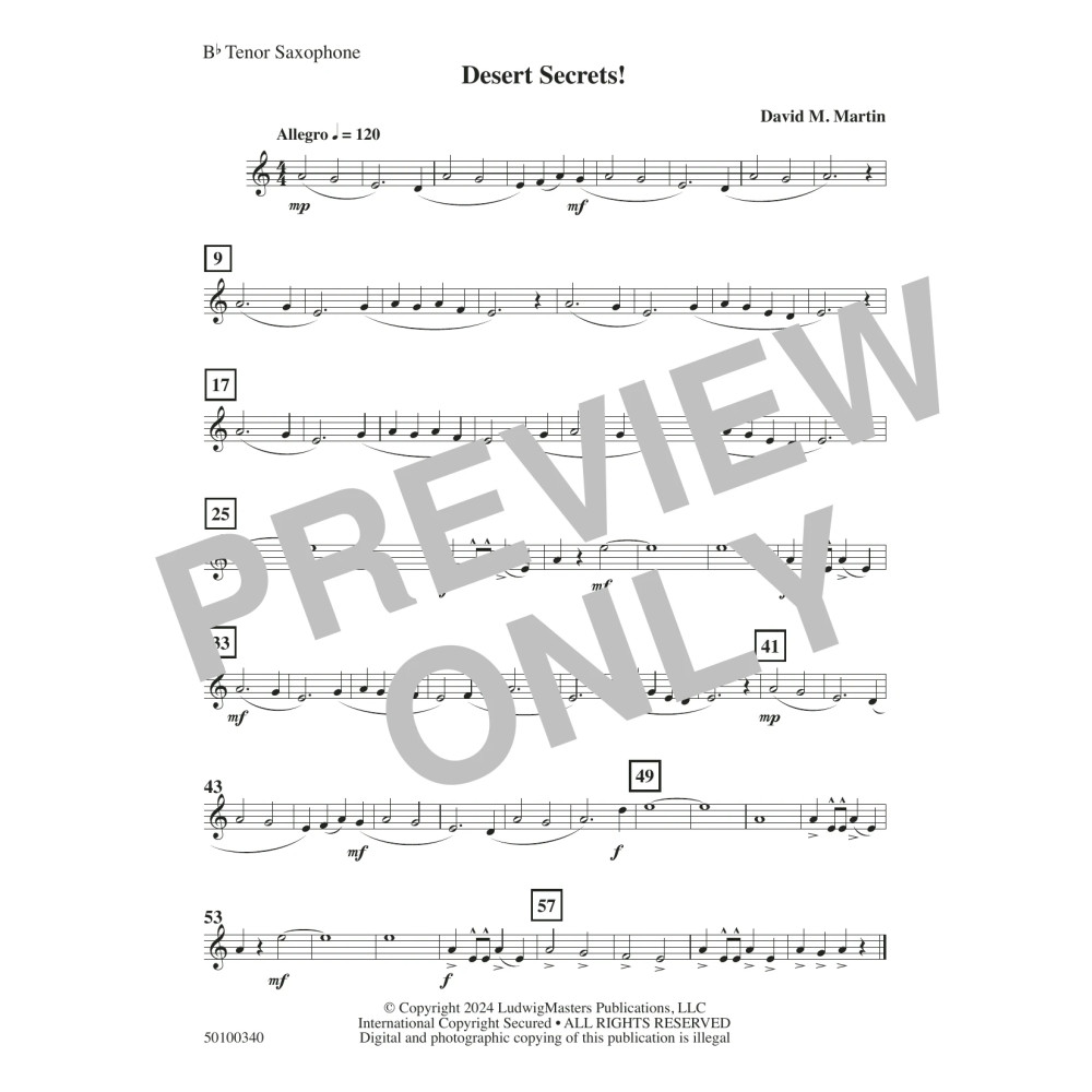 Desert Secrets! - Tenor Saxophone