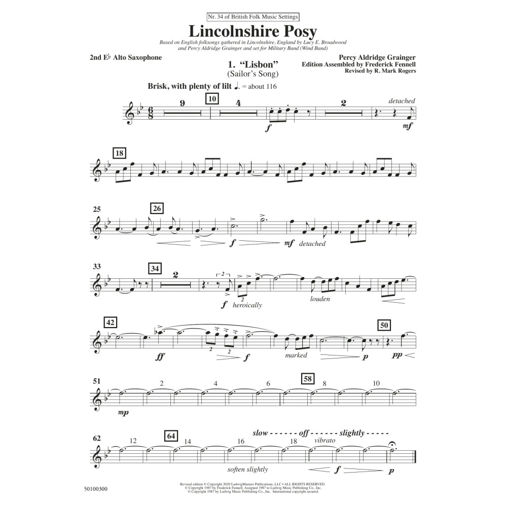 Lincolnshire Posy - 2020 Edition - Alto Sax 2