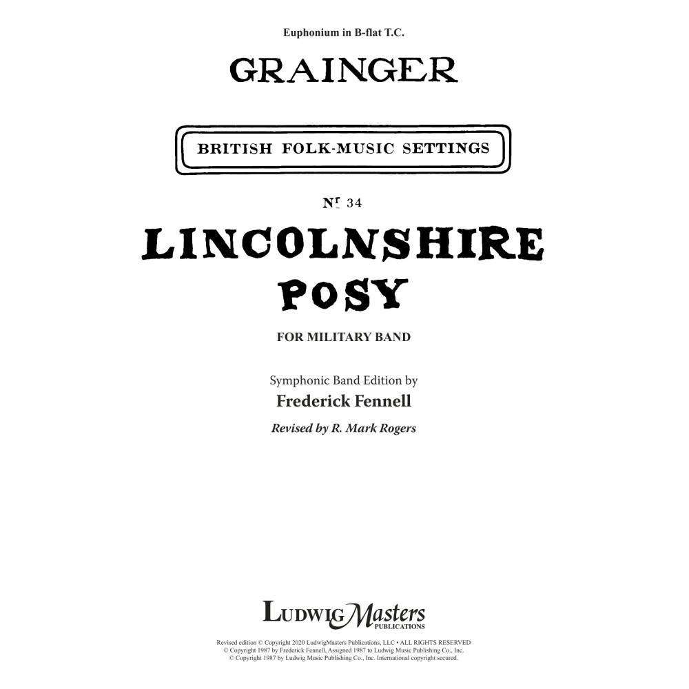 Lincolnshire Posy - 2020 Edition - Euphonium TC
