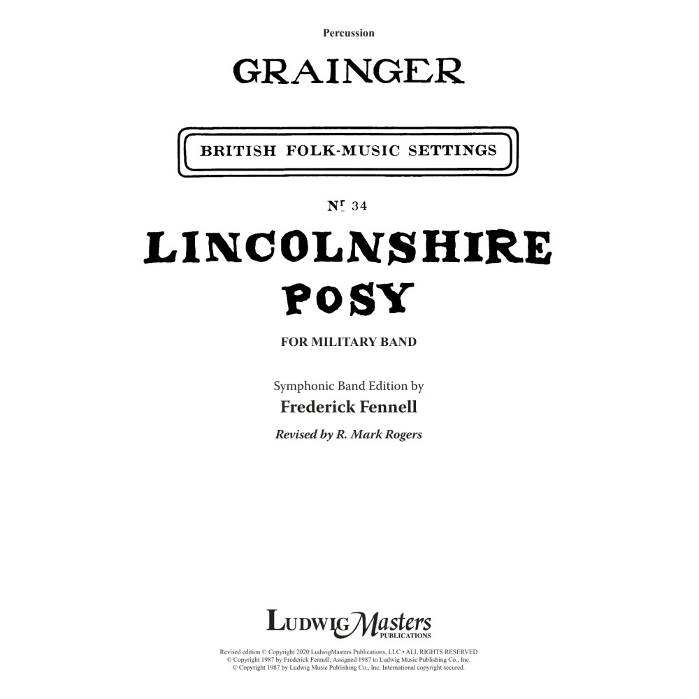 Lincolnshire Posy - 2020 Edition - Percussion