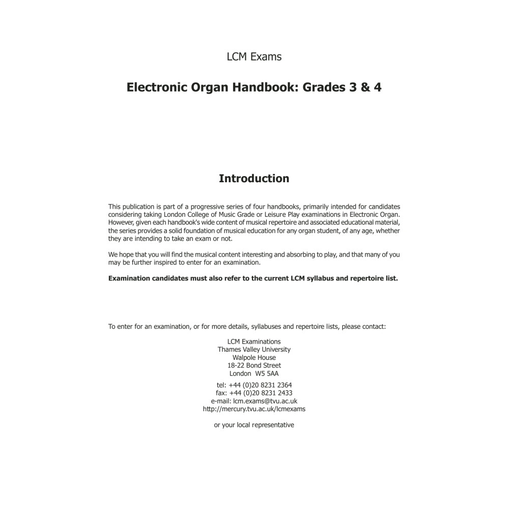 Organ Handbook Grades 3-4 to 2017