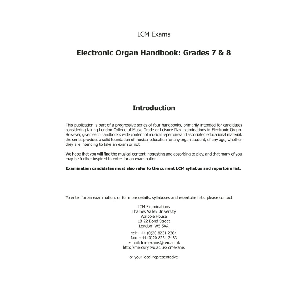 Organ Handbook Grades 7-8 to 2017