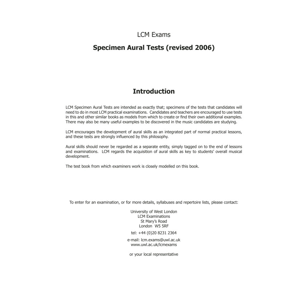 LCM Aural Handbook
