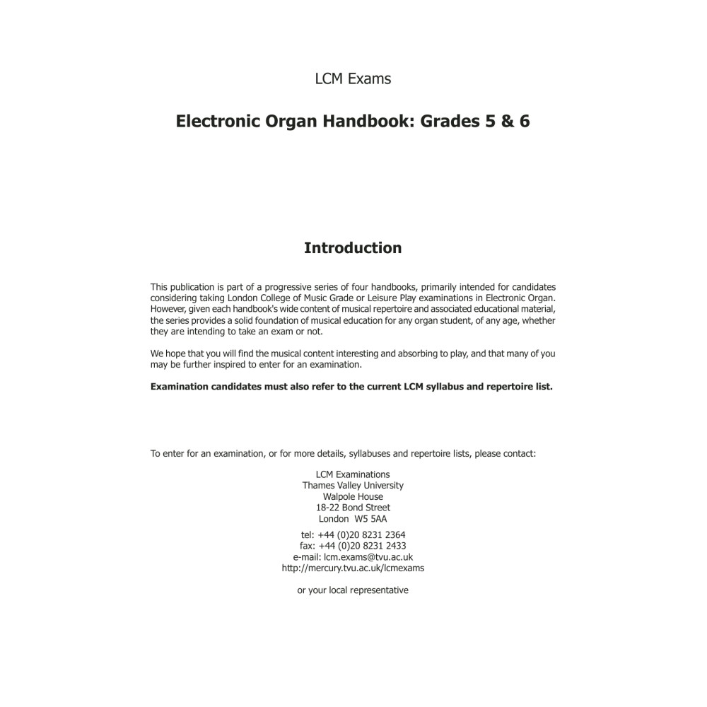 Organ Handbook Grades 5-6 to 2017
