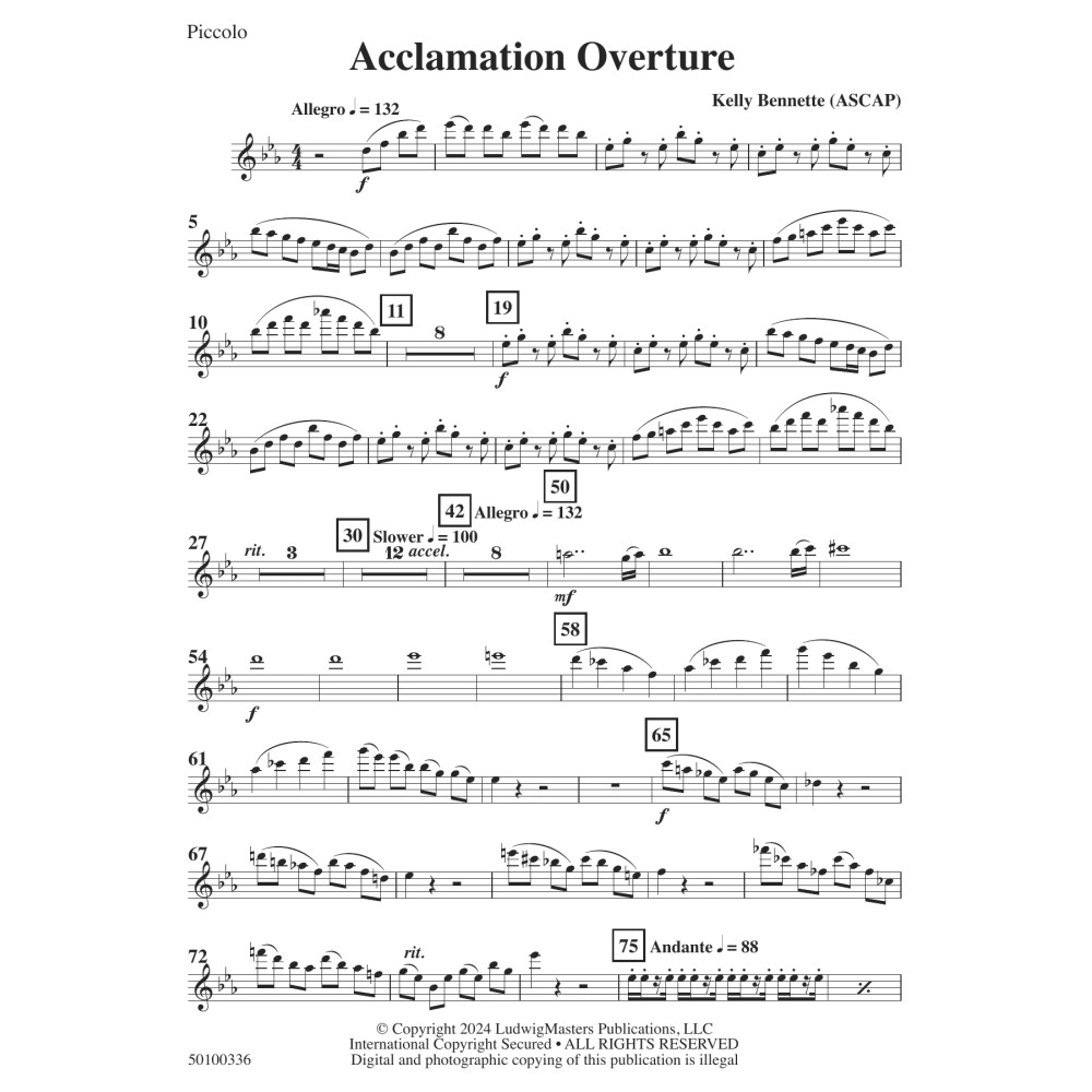Acclamation Overture - Piccolo