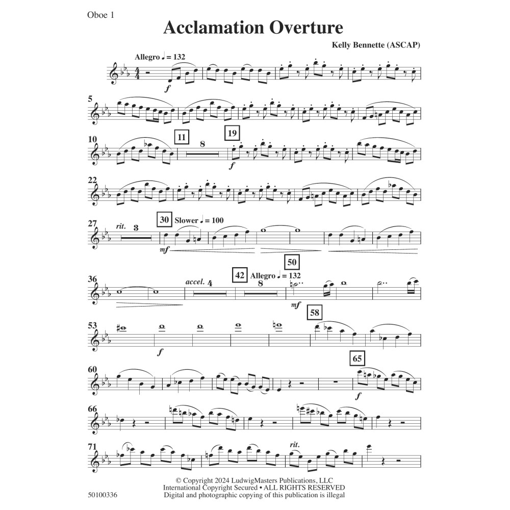 Acclamation Overture - Oboe 1