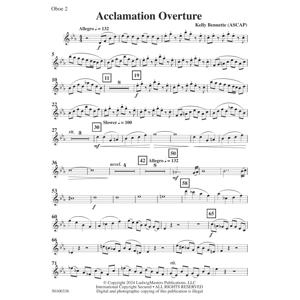 Acclamation Overture - Oboe 2