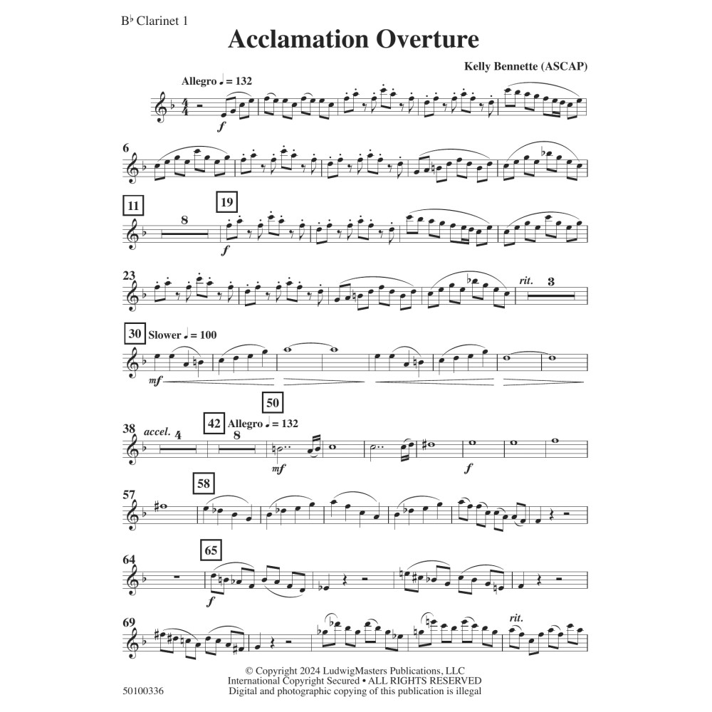 Acclamation Overture - Clarinet 1