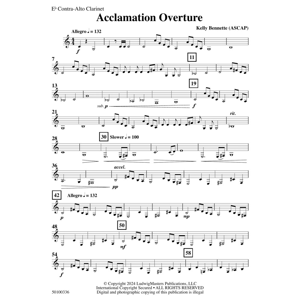 Acclamation Overture - Eb Contra Alto Clarinet