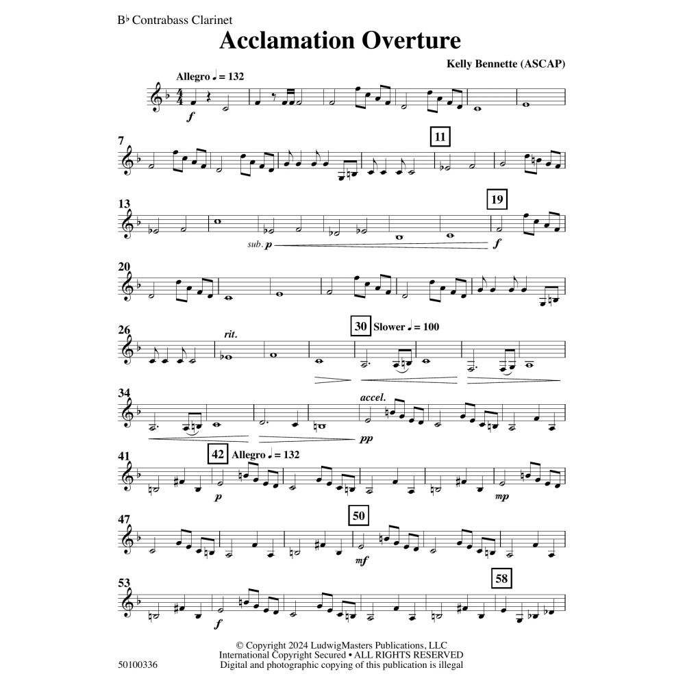 Acclamation Overture - Bb Contra Bass Clarinet