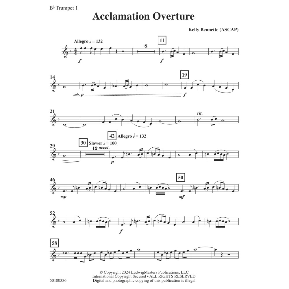 Acclamation Overture - Trumpet 1