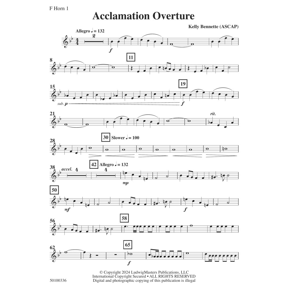 Acclamation Overture - Horn 1