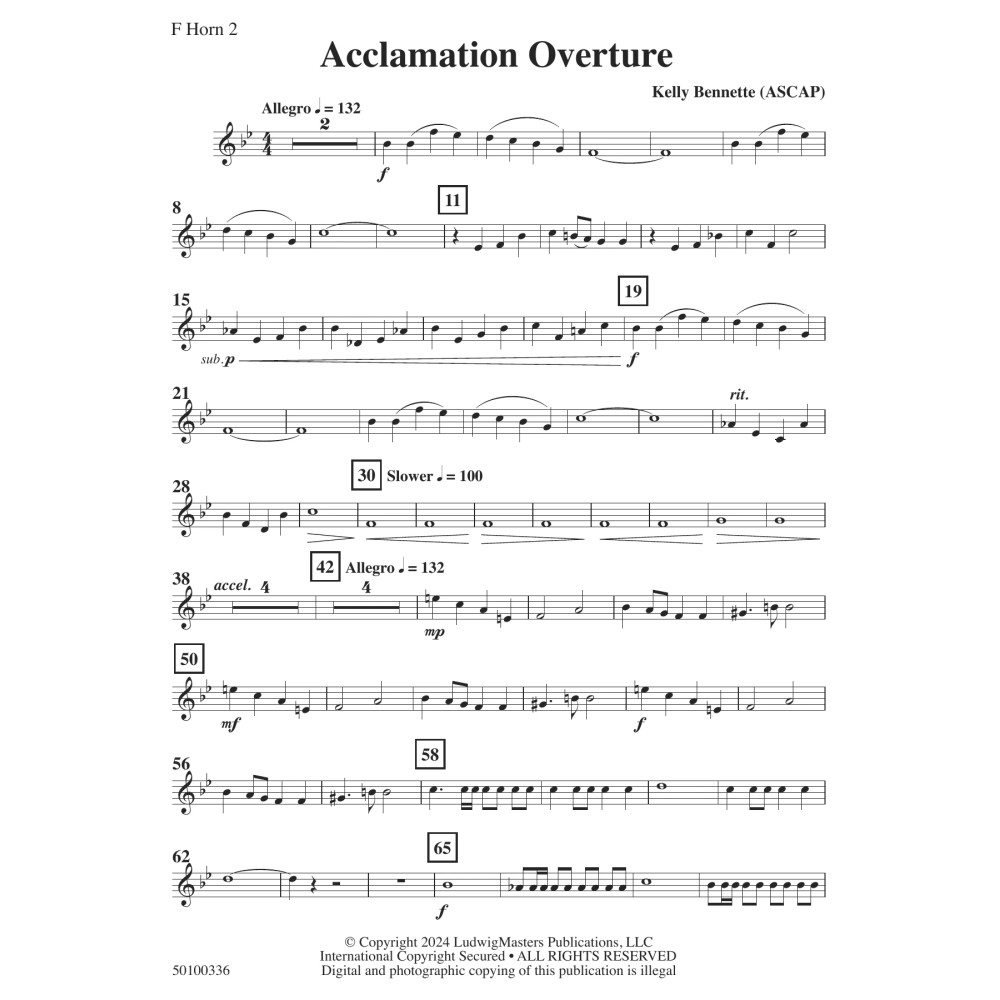 Acclamation Overture - Horn 2