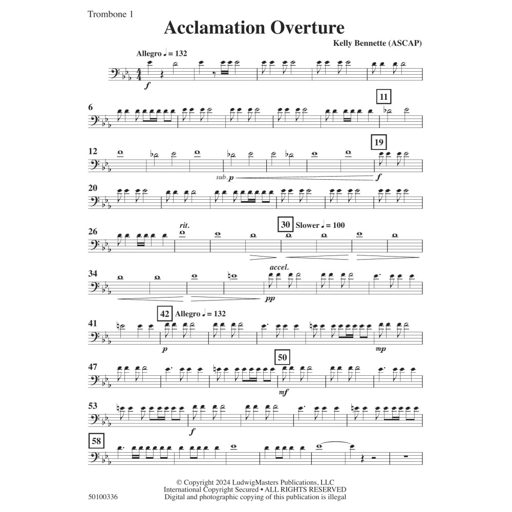 Acclamation Overture - Trombone 1