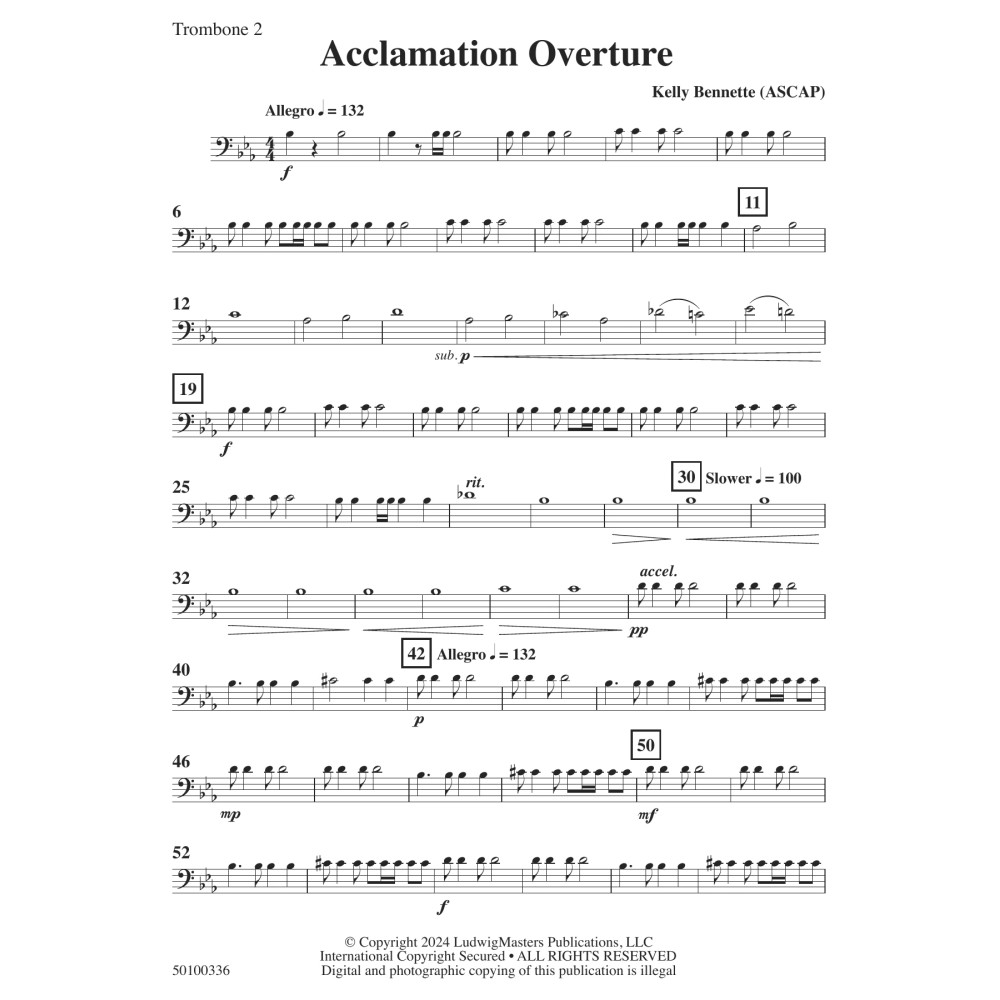 Acclamation Overture - Trombone 2