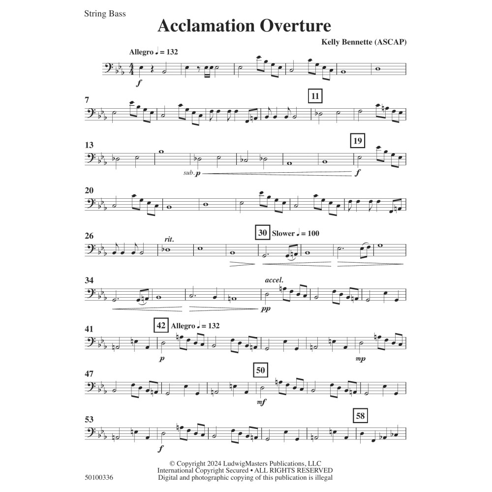 Acclamation Overture - String Bass