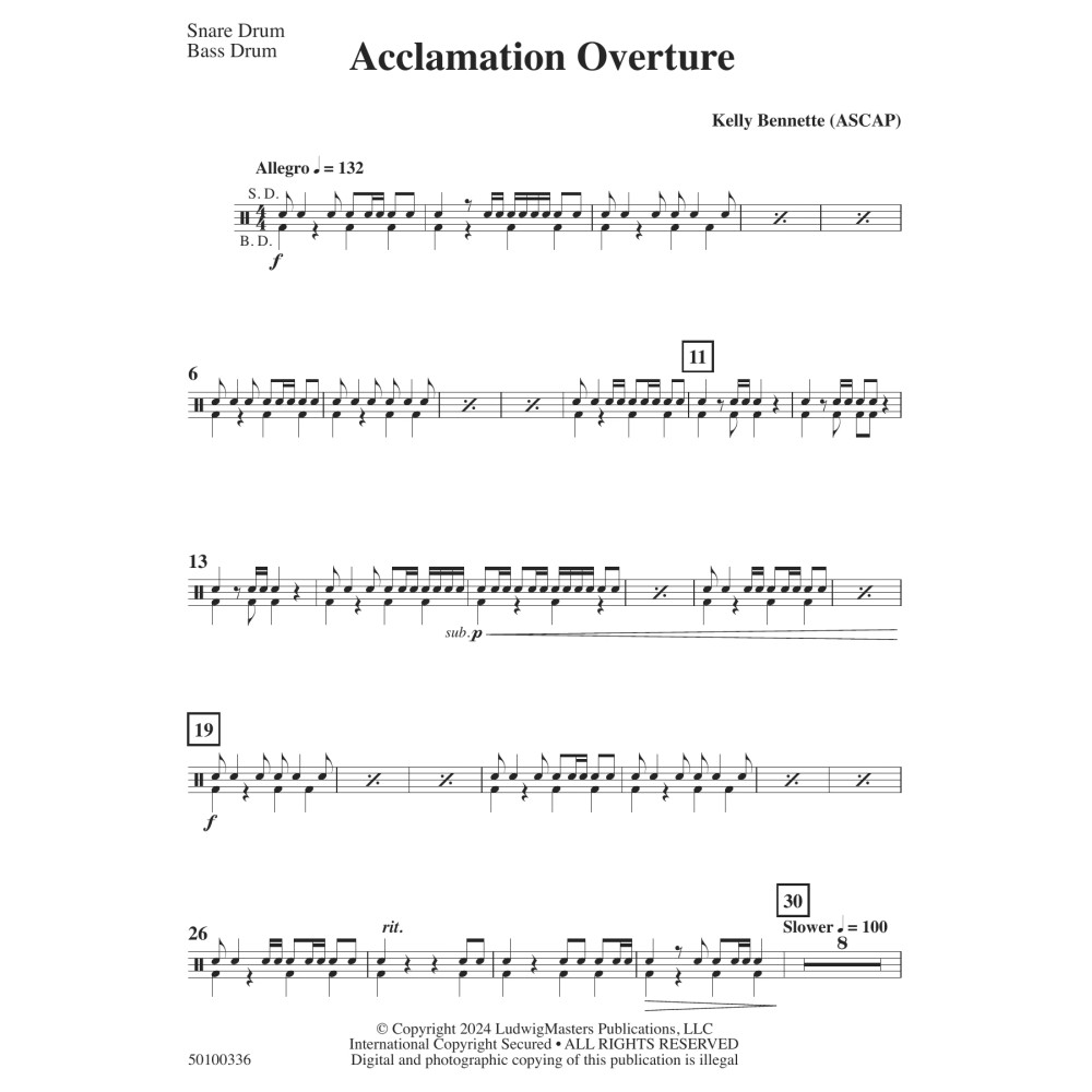 Acclamation Overture - Snare Drum/Bass Drum