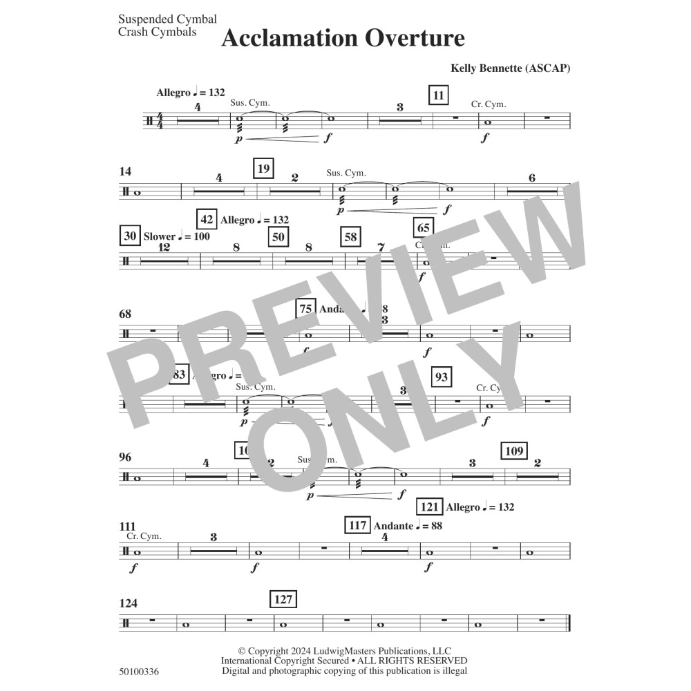 Acclamation Overture - Suspended Cym./Crash Cymbals