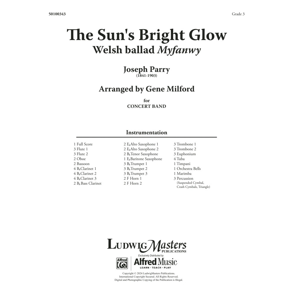 The Sun's Bright Glow (arr. Gene Milford) - Full Score