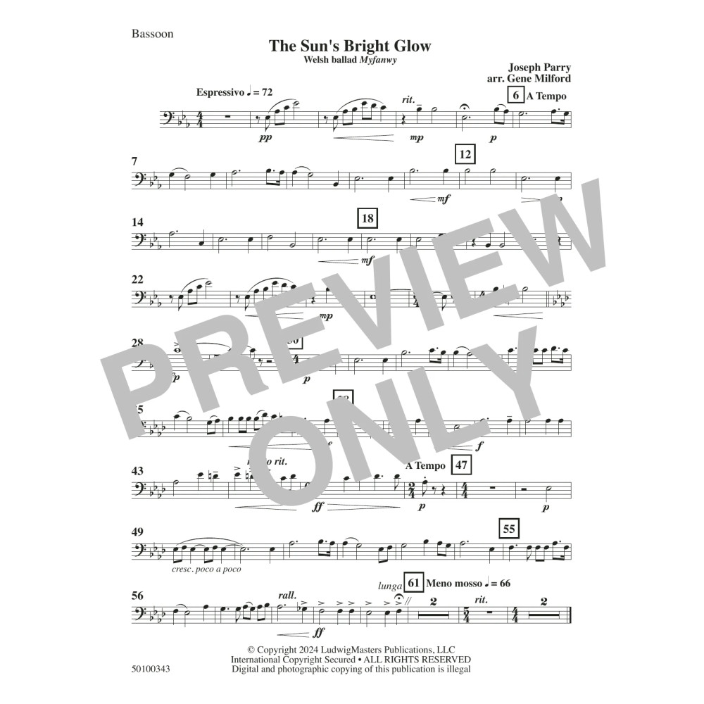 The Sun's Bright Glow (arr. Gene Milford) - Bassoon