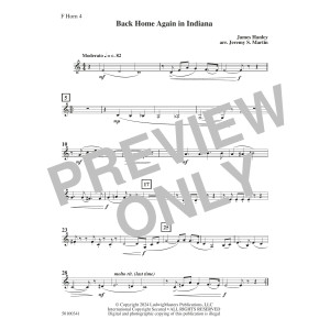Back Home Again in Indiana (arr. Jeremy S. Martin) - Horn 4
