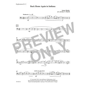 Back Home Again in Indiana (arr. Jeremy S. Martin) - Euphonium
