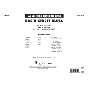 Basin Street Blues (arr. Michael Sweeney) - Full Score
