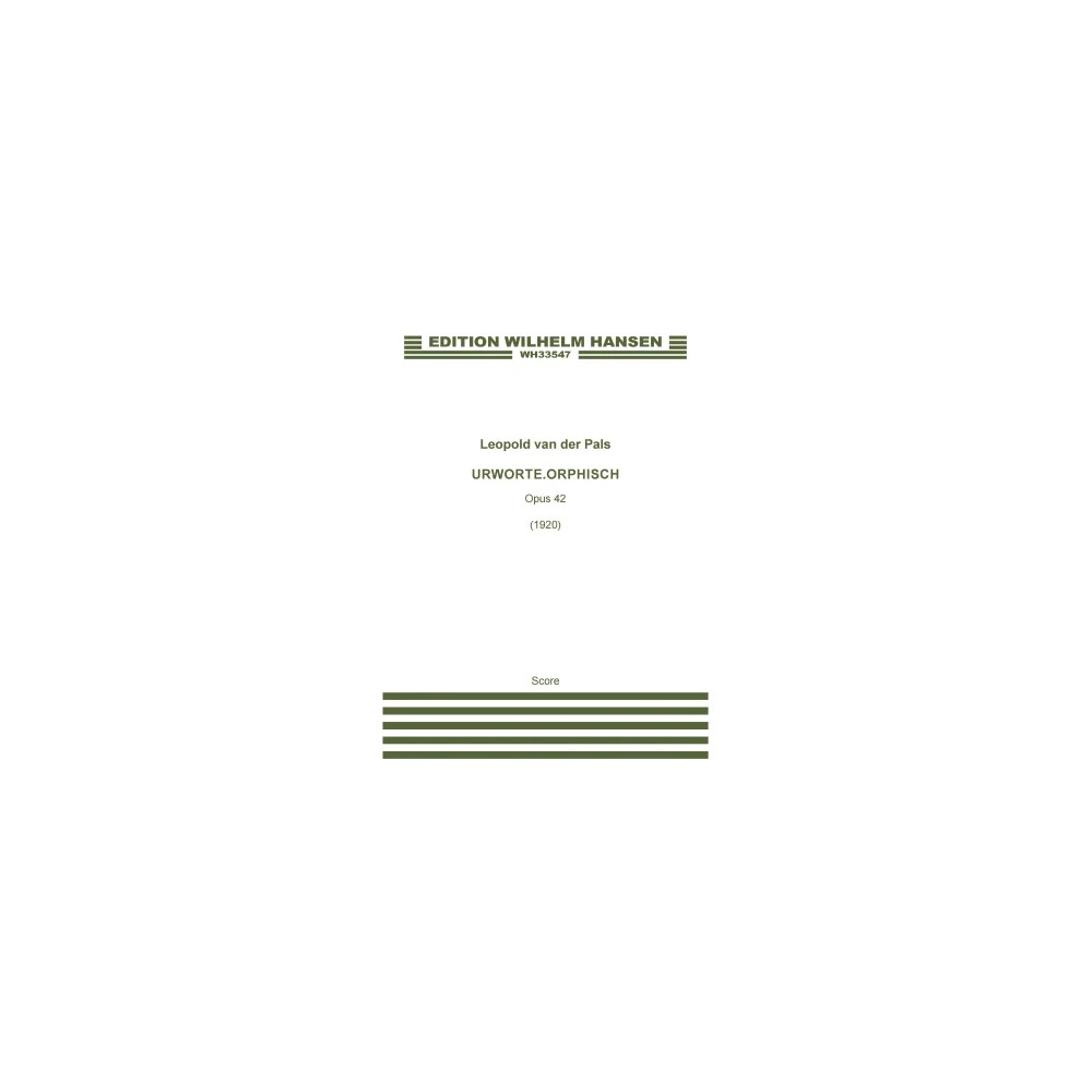 Urworte. Orphisch Op. 42 - Full Score