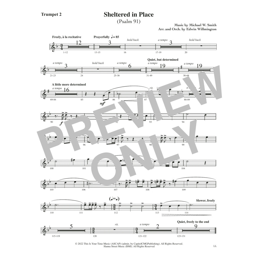 Sheltered In Place (arr. Edwin M. Willmington) - Bb Trumpet 1