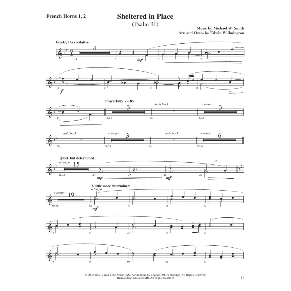 Sheltered In Place (arr. Edwin M. Willmington) - Bb Trumpet 2