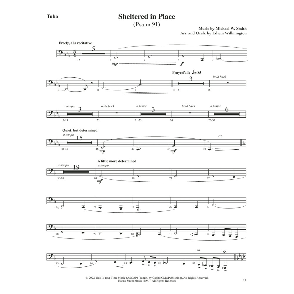 Sheltered In Place (arr. Edwin M. Willmington) - Trombone 1 & 2