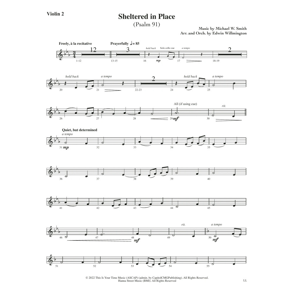 Sheltered In Place (arr. Edwin M. Willmington) - Violin 1