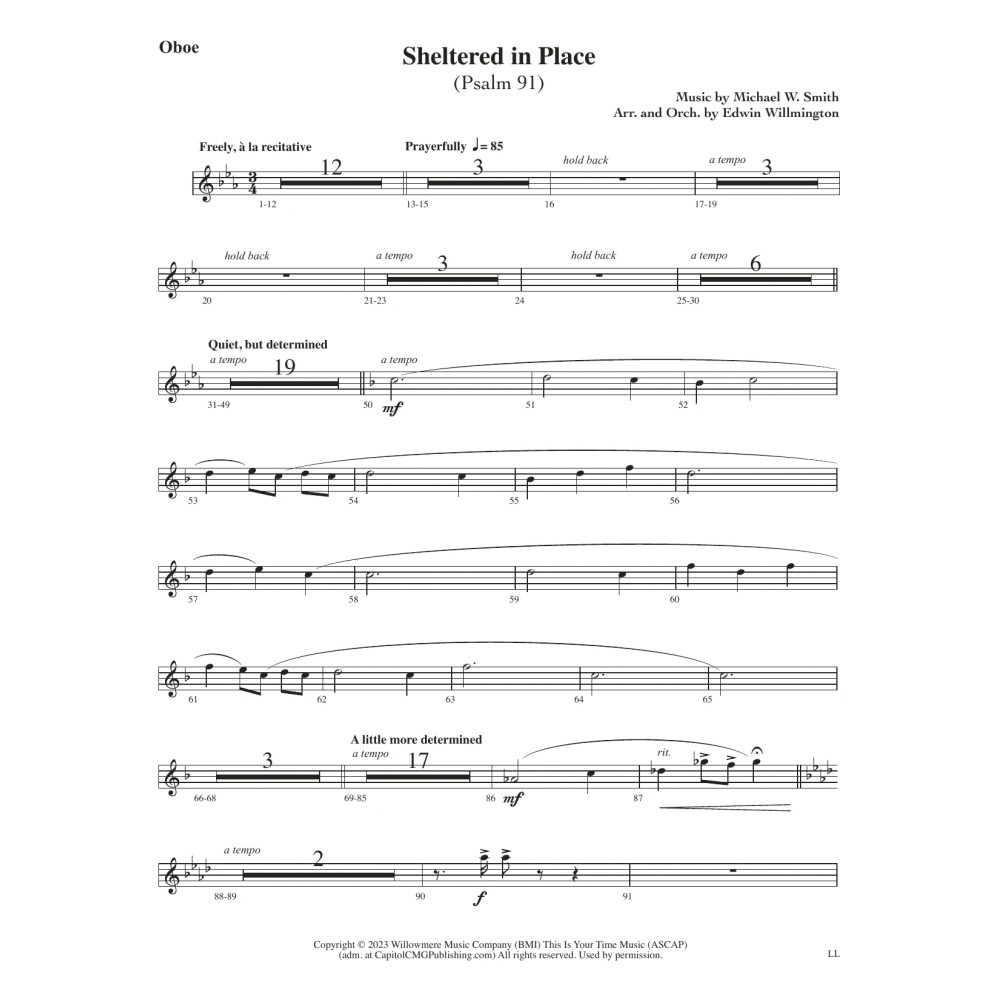 Sheltered in Place (arr. Edwin M. Willmington) - Oboe