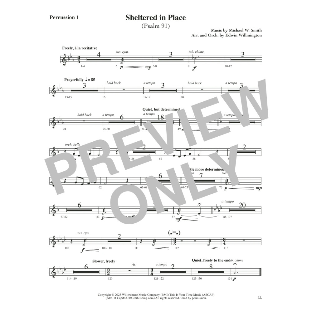 Sheltered in Place (arr. Edwin M. Willmington) - Percussion 1