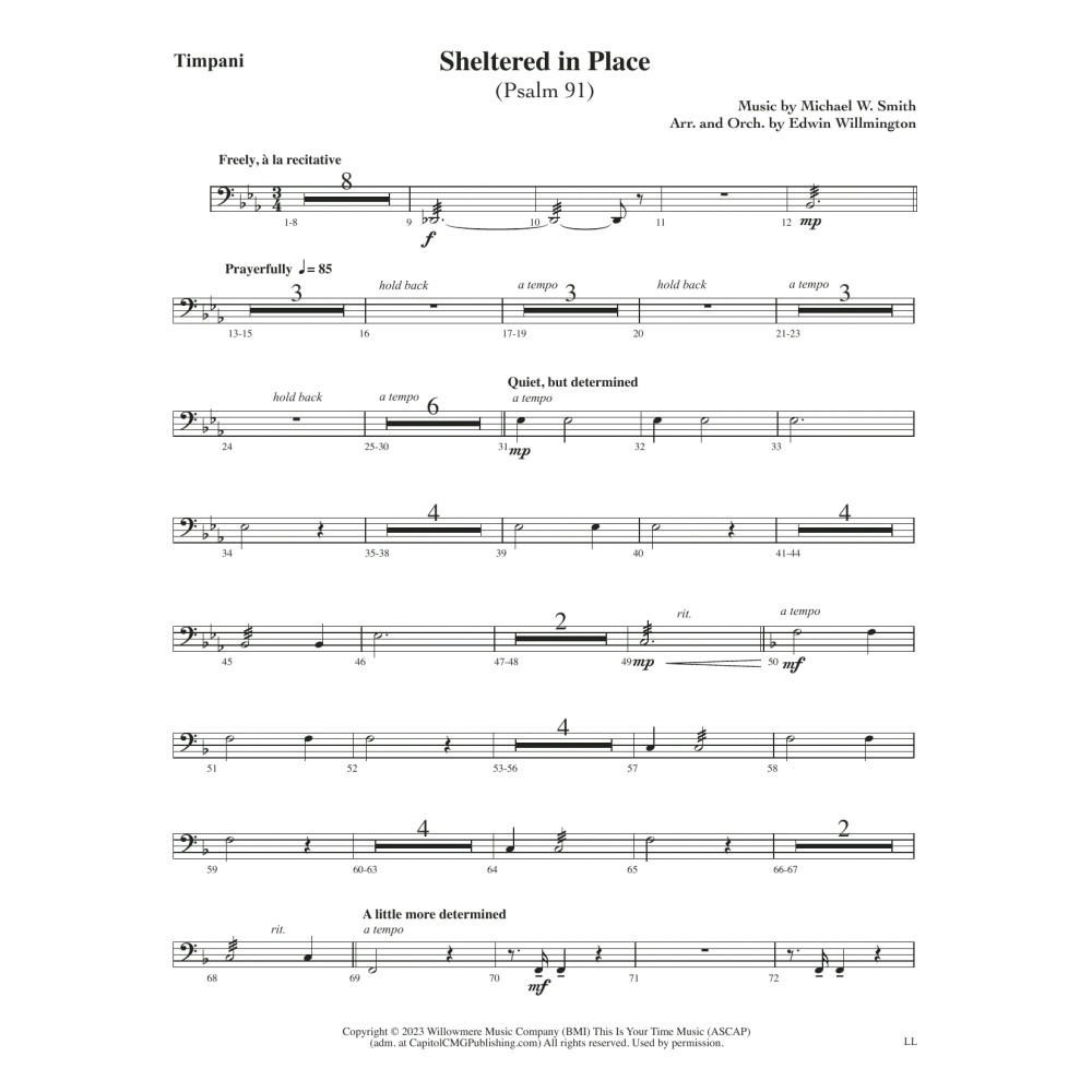 Sheltered in Place (arr. Edwin M. Willmington) - Timpani