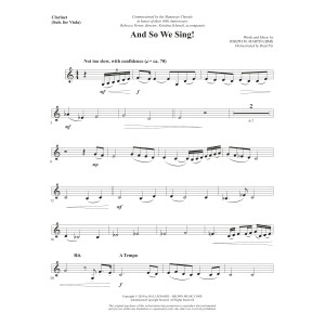 And So We Sing! - Clarinet (sub. Viola)