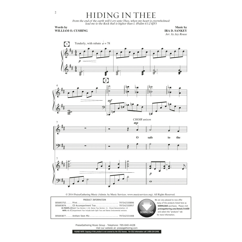 Hiding In Thee (arr. Jay Rouse)