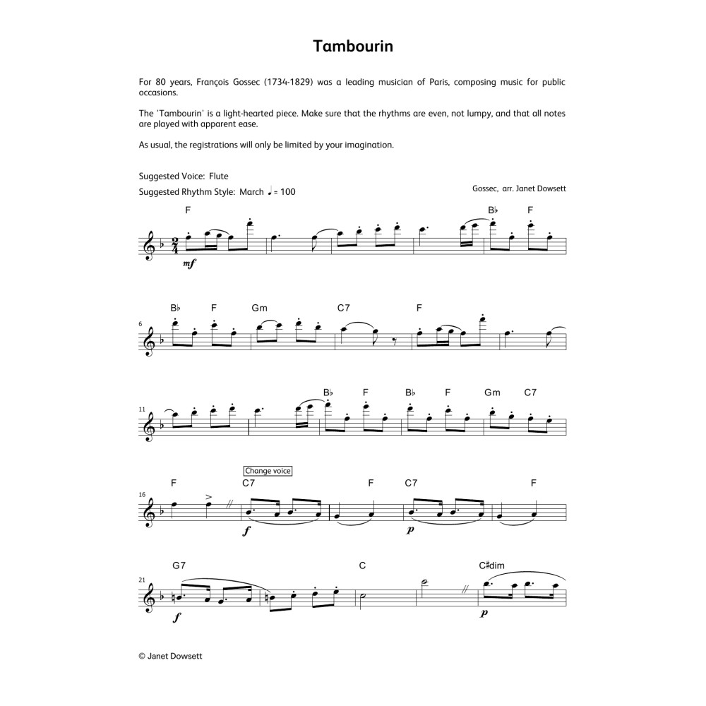 Tambourin (LCME Electronic Keyboard Grade 7 List B)