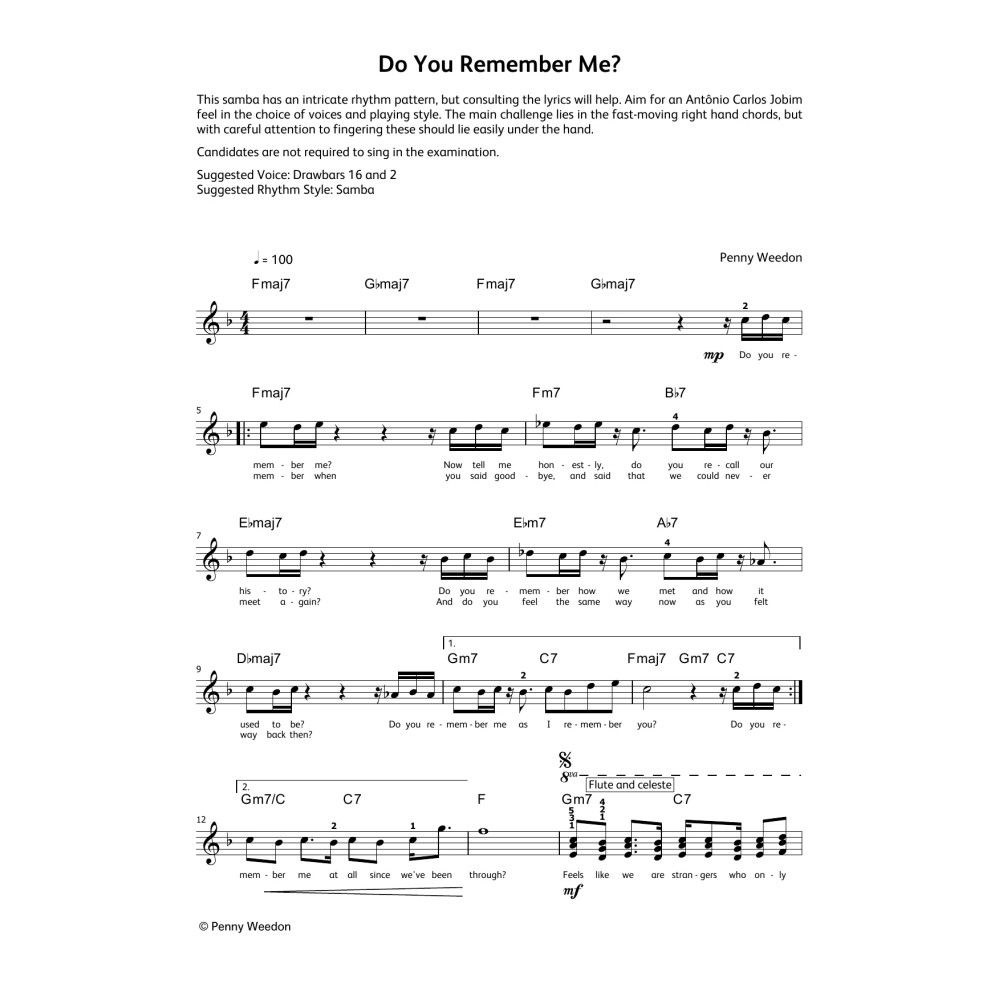 Do You Remember Me (LCME Electronic Keyboard Grade 8 List B)