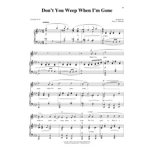 Don't You Weep When I'm Gone