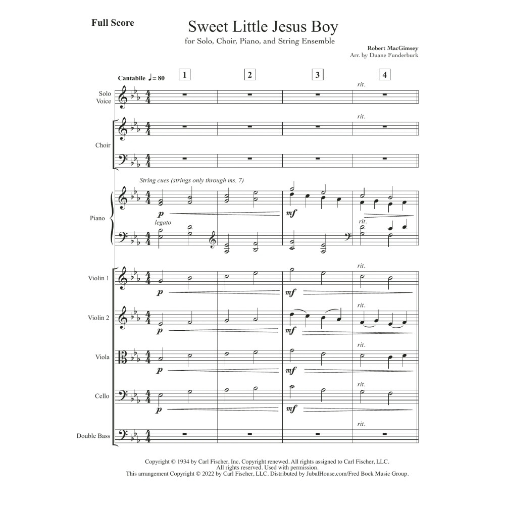 Sweet Little Jesus Boy (arr. Duane Funderburk) - Full Score