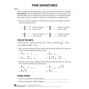 Time Signatures 4/4, 3/4, and 6/8