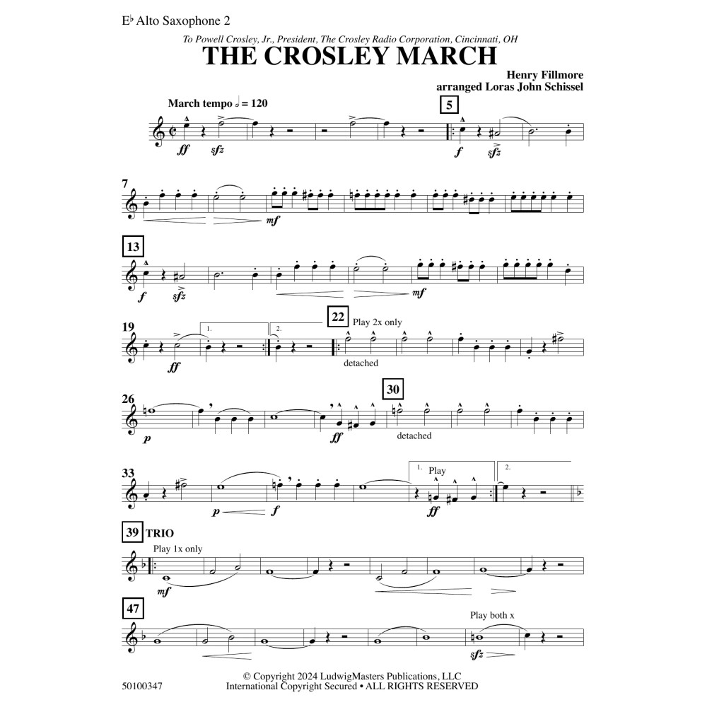 The Crosley March (arr. Loras John Schissel) - Alto Saxophone 2