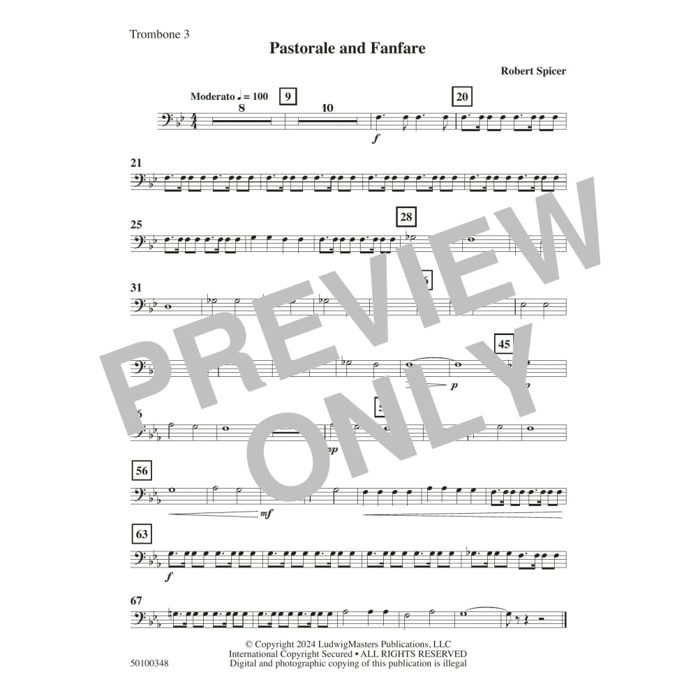 Pastorale and Fanfare - Trombone 3