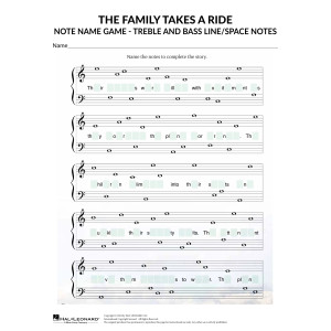 Treble and Bass Line and Space Notes